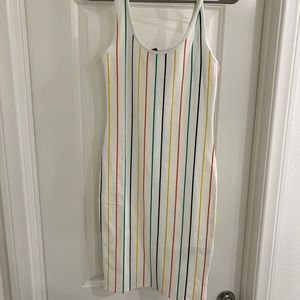 Body con rainbow stripe dress